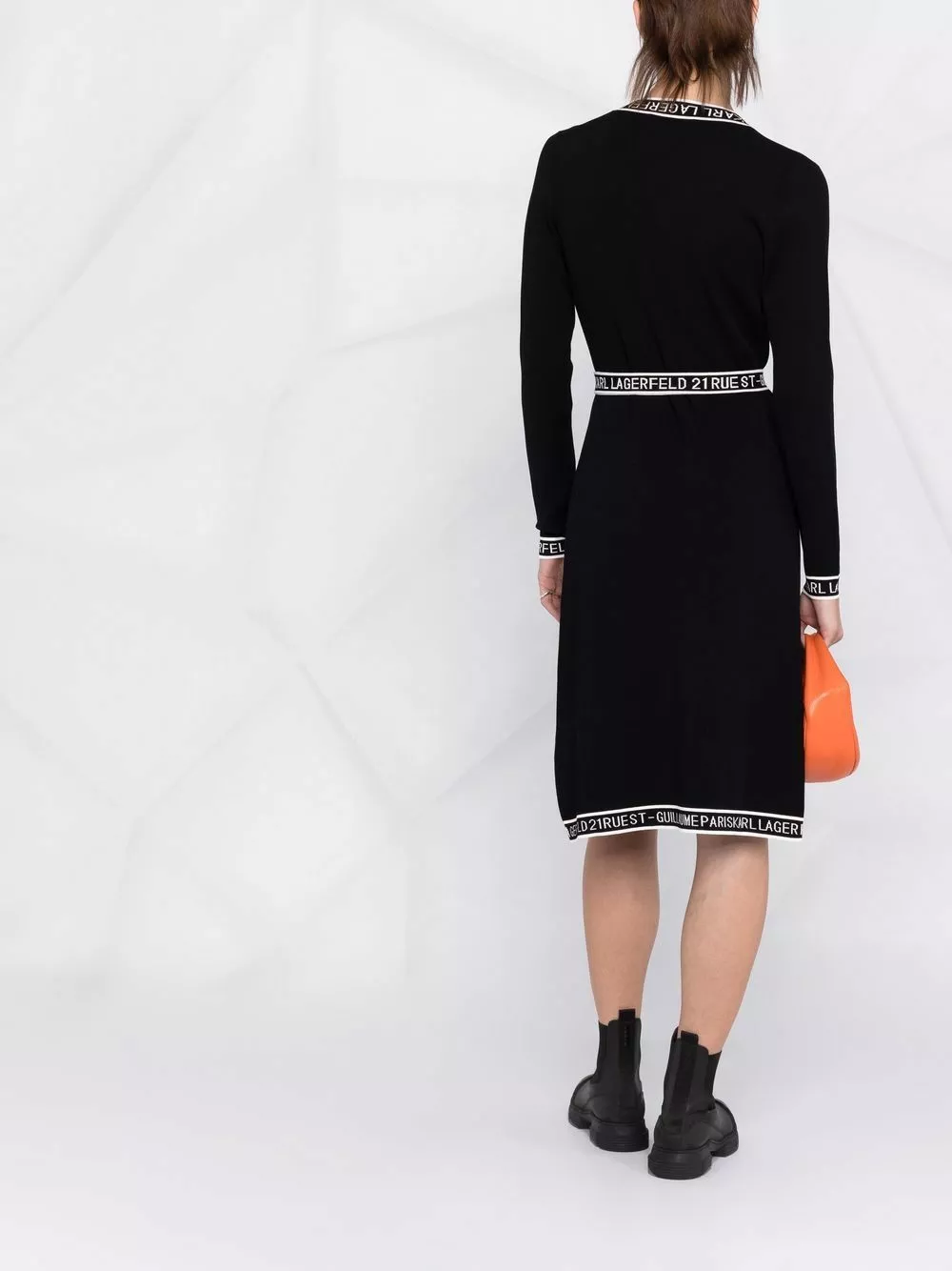 Karl Lagerfeld logo-trim knitted dress