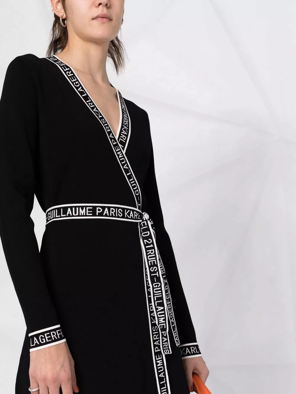 Karl Lagerfeld logo-trim knitted dress
