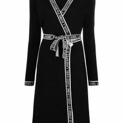 Karl Lagerfeld logo-trim knitted dress