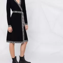 Karl Lagerfeld logo-trim knitted dress