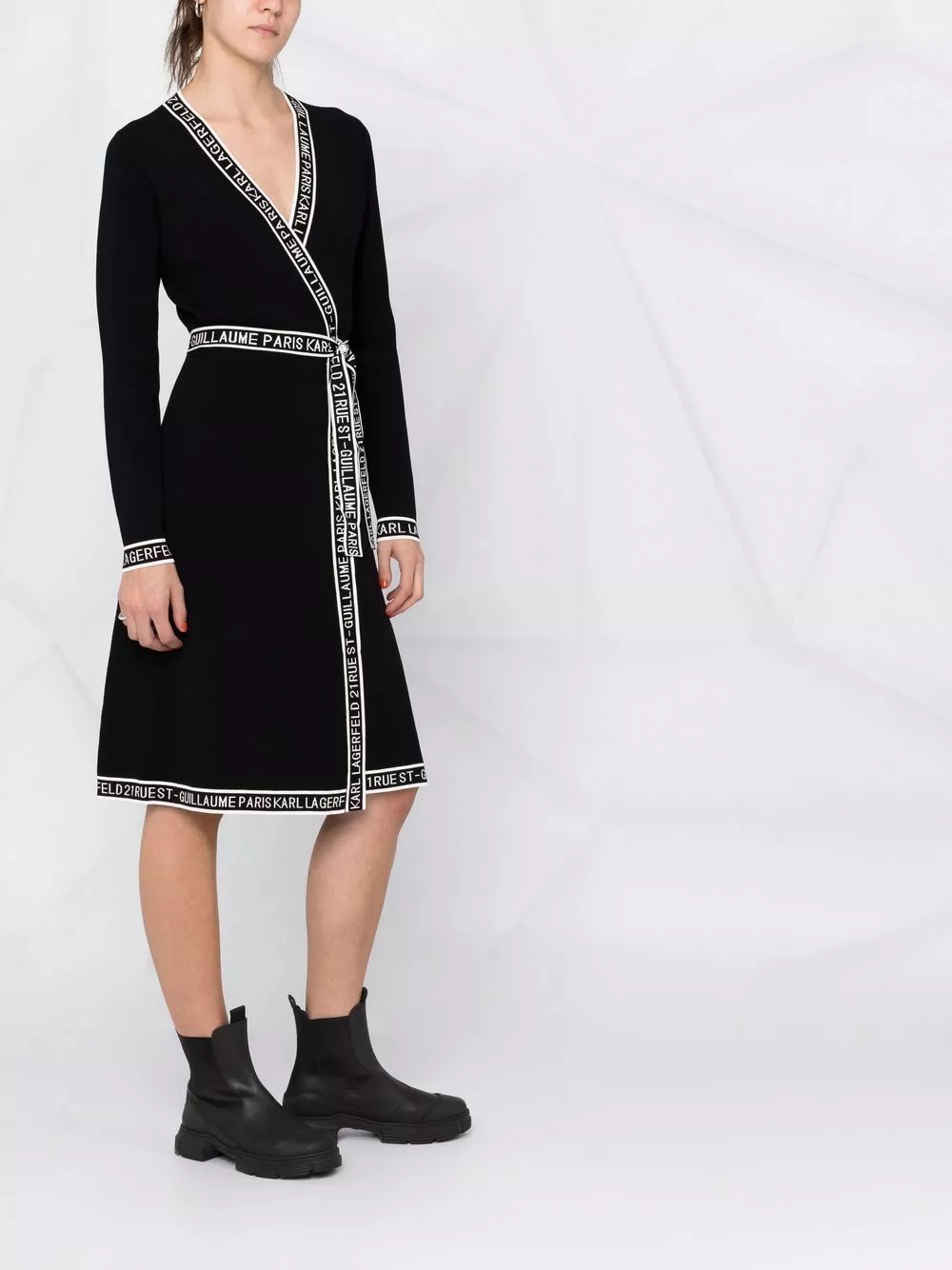Karl Lagerfeld logo-trim knitted dress
