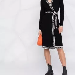 Karl Lagerfeld logo-trim knitted dress