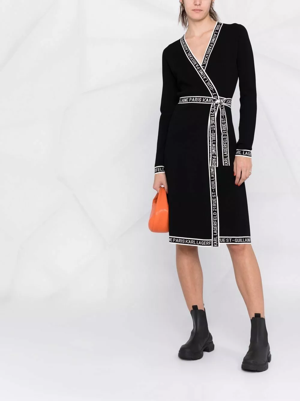 Karl Lagerfeld logo-trim knitted dress