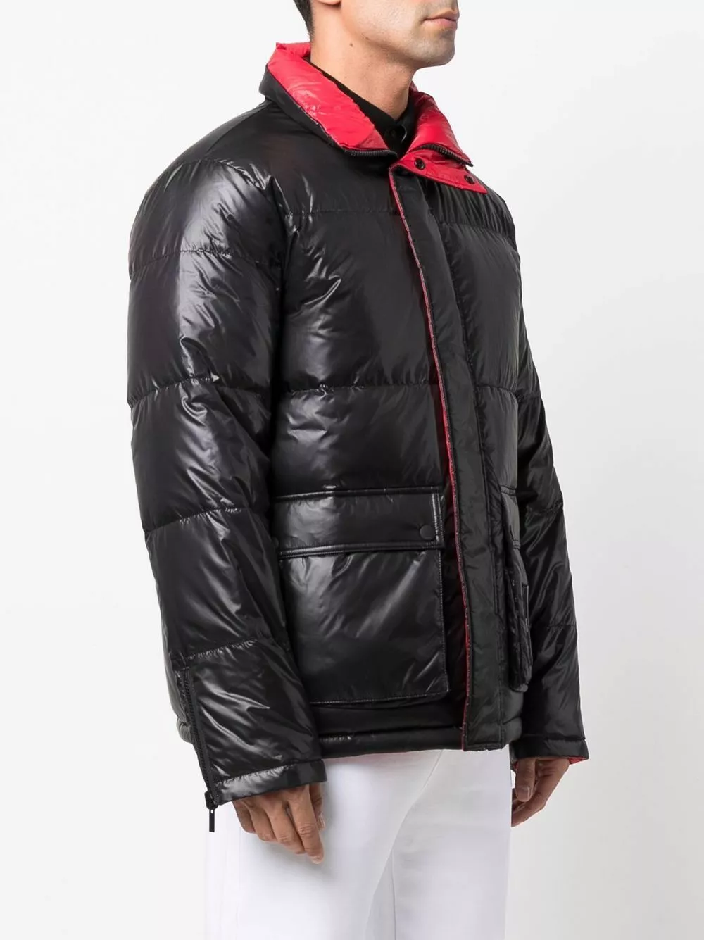 Karl Lagerfeld colour-block padded coat