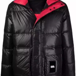 Karl Lagerfeld colour-block padded coat