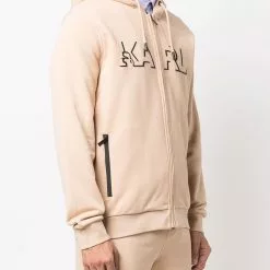 Karl Lagerfeld logo-print zipped hoodie