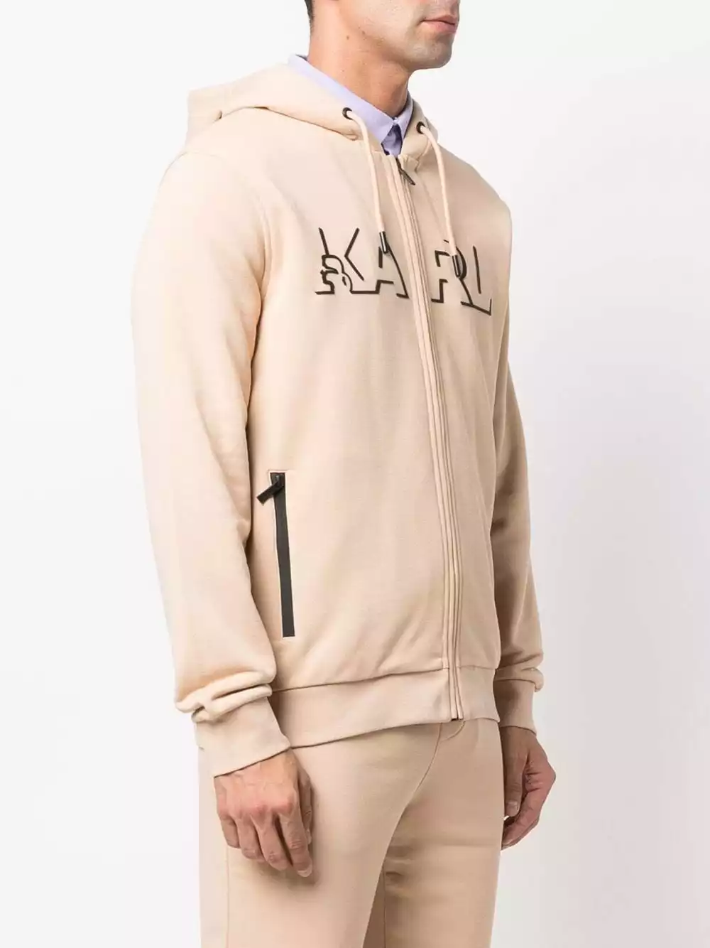 Karl Lagerfeld logo-print zipped hoodie