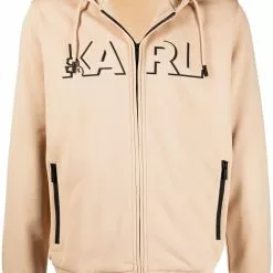 Karl Lagerfeld logo-print zipped hoodie