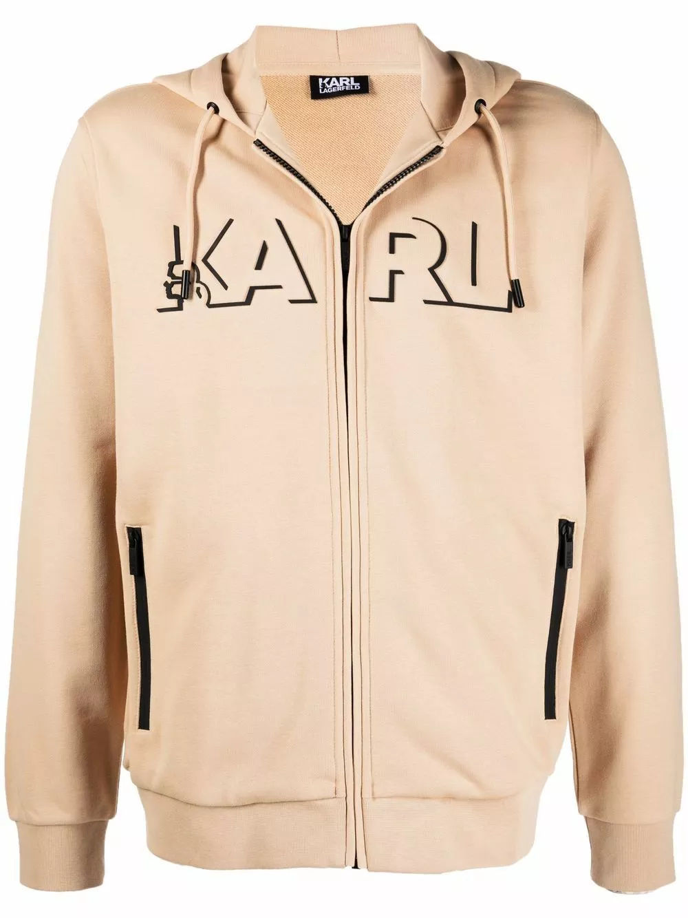 Karl Lagerfeld logo-print zipped hoodie