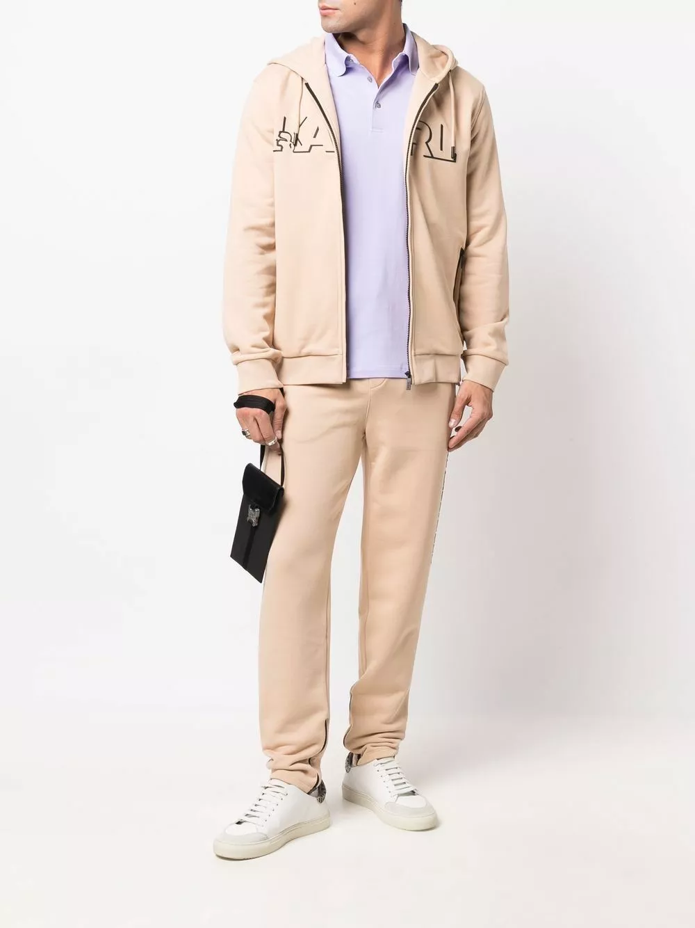 Karl Lagerfeld logo-print zipped hoodie