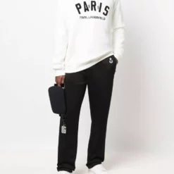 Karl Lagerfeld logo-print drawstring hoodie