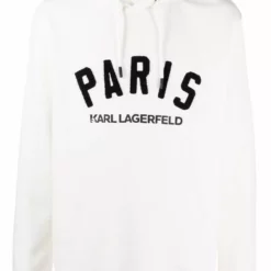 Karl Lagerfeld logo-print drawstring hoodie