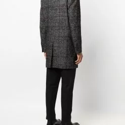 Karl Lagerfeld short checked hooded coat