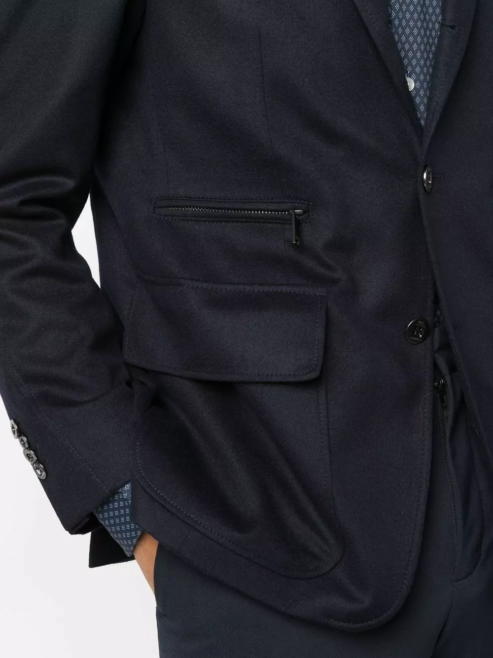 Karl Lagerfeld single-breasted virgin wool-blend blazer