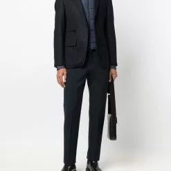 Karl Lagerfeld single-breasted virgin wool-blend blazer