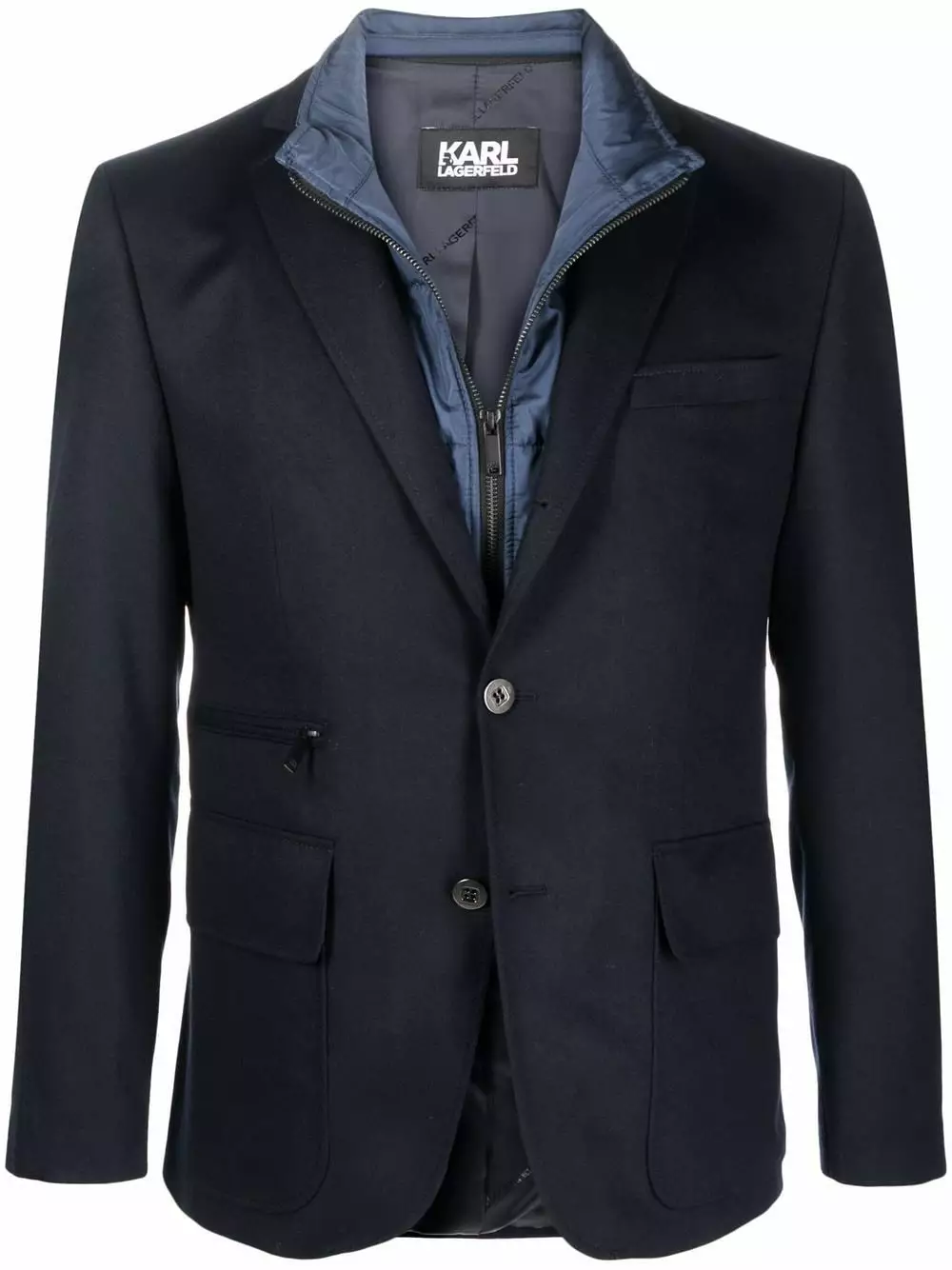Karl Lagerfeld single-breasted virgin wool-blend blazer