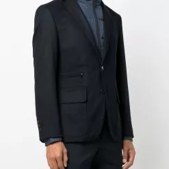 Karl Lagerfeld single-breasted virgin wool-blend blazer