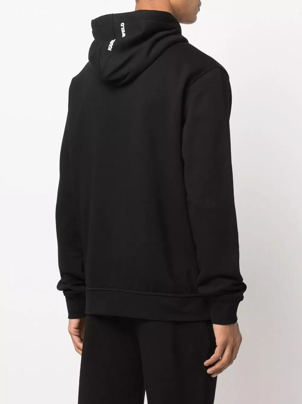 Karl Lagerfeld Ikonik logo-patch zip-up hoodie