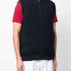 Karl Lagerfeld ribbed-knit hooded gilet