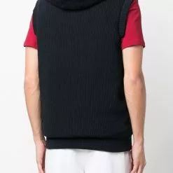 Karl Lagerfeld ribbed-knit hooded gilet