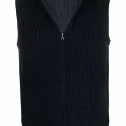 Karl Lagerfeld ribbed-knit hooded gilet