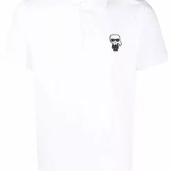 Karl Lagerfeld logo-embossed short-sleeve polo shirt