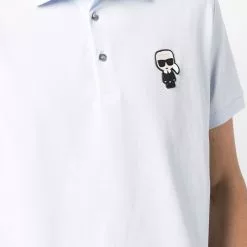 Karl Lagerfeld Ikonik logo-patch cotton polo shirt