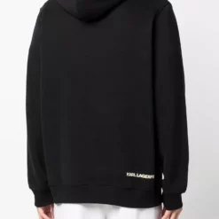 Karl Lagerfeld logo-embroidered long-sleeve hoodie