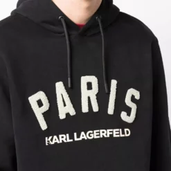 Karl Lagerfeld logo-embroidered long-sleeve hoodie
