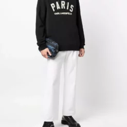 Karl Lagerfeld logo-embroidered long-sleeve hoodie