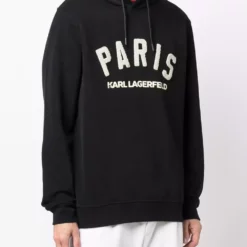 Karl Lagerfeld logo-embroidered long-sleeve hoodie