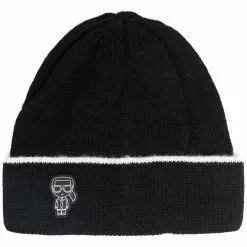 Karl Lagerfeld Karl logo patch beanie