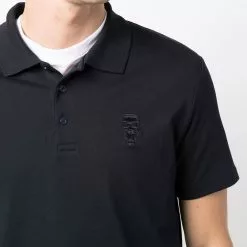 Karl Lagerfeld logo-embroidered cotton polo shirt