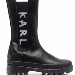 Karl Lagerfeld Chelsea logo ankle boots