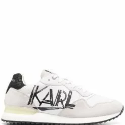Karl Lagerfeld panelled logo-print sneakers